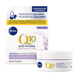 NIVEA Q10 Crème anti-rides sans parfum, crème anti-ridules pour la peau sensible