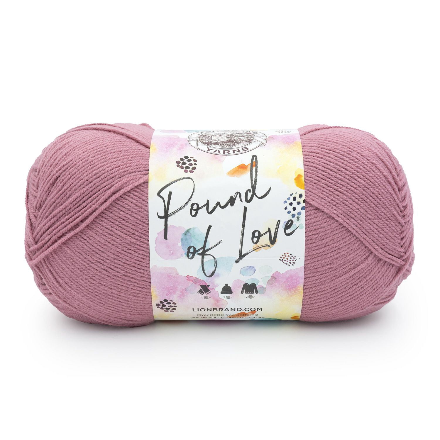 Lion Brand Pound of Love® Yarn Heather Rose Yarn #4 Medium/Worsted Acrylic Yarn, 454g/ 932m, 1CT