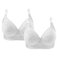 thumbnail image 1 of Bras for Women, 2PCS Womans Printing Gathered Together Large Size Daily Bra Underwear No Rims, 1 of 6