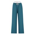 thumbnail image 4 of Pants for Women, Womens Fashionable Striped Printed Drawstring Wide Leg Pants, 4 of 4