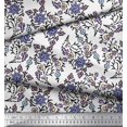 thumbnail image 2 of Soimoi Modal Satin Fabric Leaves & Floral Block Print Fabric by The Yard 42 Inch Wide, 2 of 3