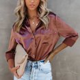 thumbnail image 4 of Jsaierl Womens Satin Silk Button Down Shirts Solid Color Lapel Collar Basic Blouses Long Sleeve Work Business Tops with Pockets, 4 of 9