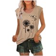 thumbnail image 2 of Womens Cap Sleeve Tops Summer Tank Top Casual Basic Tees Shirts Loose Blouses, 2 of 4