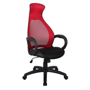Brassex Inc Adj. chaise de bureau avec ascenseur à gaz, rouge / noir