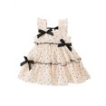 thumbnail image 1 of Kmbangi Robes d'Été pour Bébés Filles, Robe Débardeur Sans Manches à Nœud devant à Pois pour 9M-3Y, 1 of 9