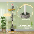 thumbnail image 4 of PawHut Floor to Ceiling Cat Tree 90.5"-108" Adjustable Height, Light Grey, 4 of 10