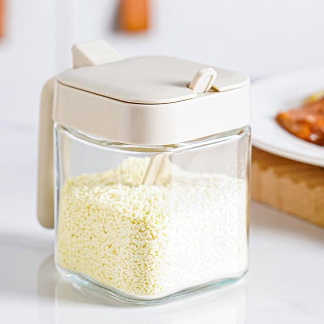 Birdeem Glass Spice Jars with Leak Proof Lid,4.3X3.5X2.8 Inches Compact Kitchen Pantry Organizer,Airtight Spice Containers for Dried Herbs Seasoning Storage,Easy Clean