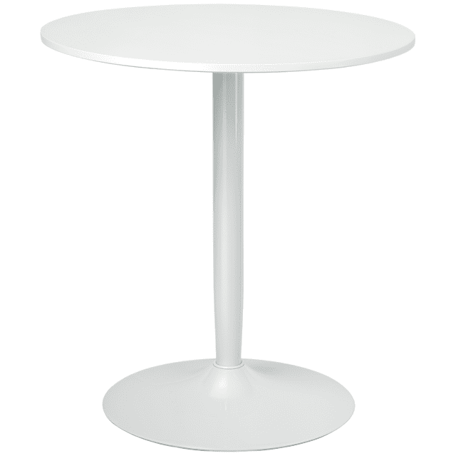 HOMCOM Round Dining Table with Steel Base, Non-slip Pad for Living Room