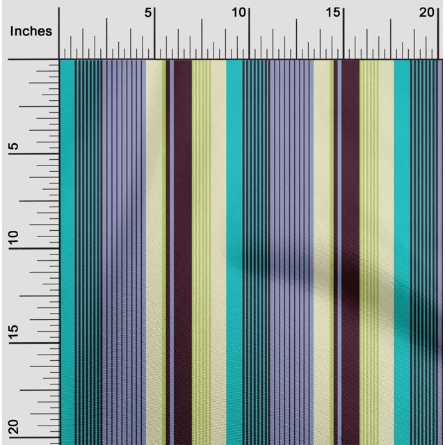 oneOone Cotton Poplin Fabric Multicolor Stripe Print Fabric BTY 56 Inch Wide