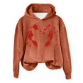 thumbnail image 4 of WEAIXIMIUNG Sweat à Rayures pour Femmes Automne et Hiver 2025 Tendance avec Capuche et Imprimé Lettre, 4 of 4