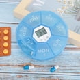 thumbnail image 1 of Case 7 Grids Mini Portable Medicine Tablet Pills Candy Storage Box Organizer Case with Remider, 1 of 8