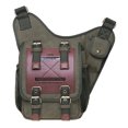 thumbnail image 1 of Mens Vintage Canvas Shoulder Messenger Bag Chest Leather Patchwork Messenger Bag（03GREEN）, 1 of 5