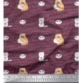 thumbnail image 1 of Soimoi Velvet Fabric Sweet Cat Kids Print Sewing Fabric Yard 58 Inch Wide, 1 of 3