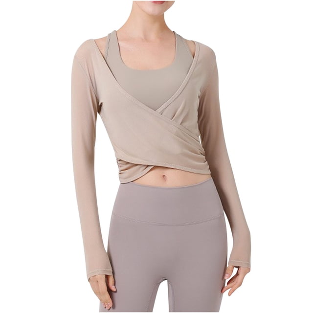 Timegard Sports Bra for Women Full Coverage High Support Breathable Yoga Bras with Mesh Cover up Top