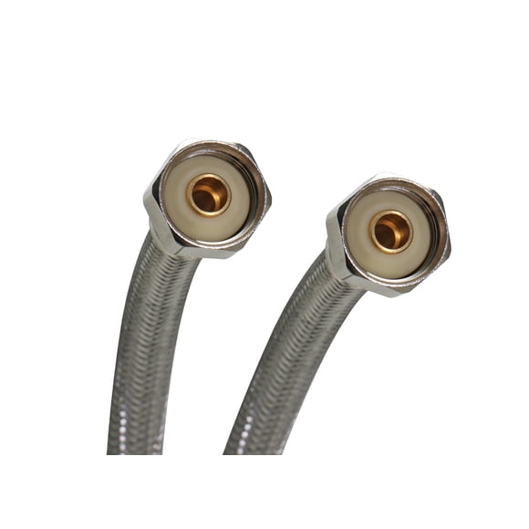 Fluidmaster B4F30 Faucet Connector, Braided Stainless Steel - 1/2 F.I.P. Thread x 1/2 F.I.P. Thread, 30-Inch Length