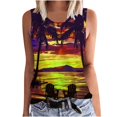thumbnail image 2 of lSLJS Women Floral Printing Tank Round-Neck Sleeveless Block Tunic Tee Tops, Womens Tank Tops, 2 of 5