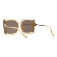 thumbnail image 2 of Floral Rhinestone Jewel Pin Hinge Metal Arms Square Luxury Diva Sunglasses Peach Mirror, 2 of 4