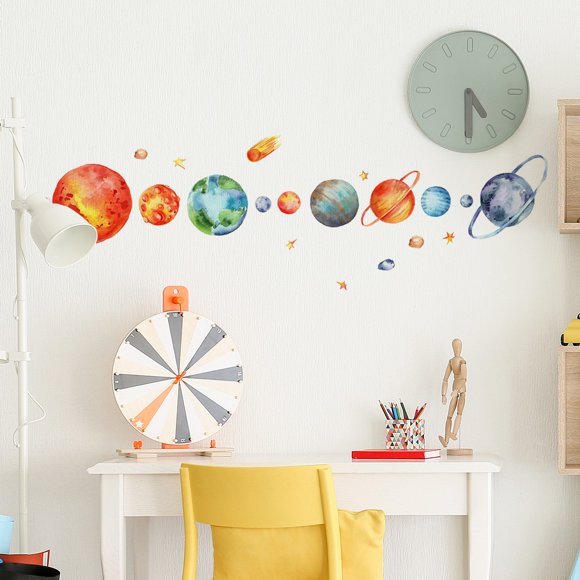 Fwttom Cosmic Wall Stickers Background Wall Children's Room Decoration Wall Decals Self-Adhesive Wall Stickers
