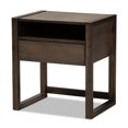 thumbnail image 1 of Baxton Studio Table de Chevet Contemporaine Inicio 1-Tiroir en Bois Brun Cendré, 1 of 8