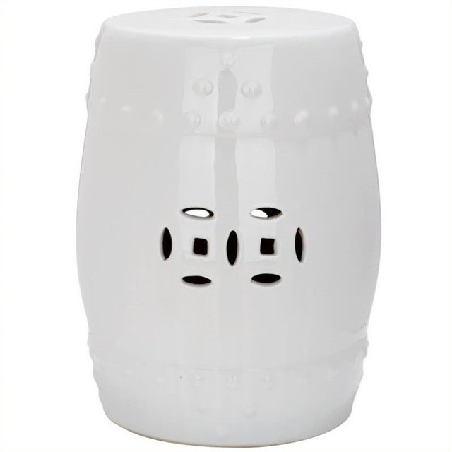 Safavieh Tabouret de Jardin en Céramique Moderne Blanc