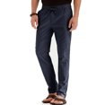 thumbnail image 3 of MAWCLOS Mens Trousers Elastic Waist Pants Drawstring Bottoms Fitted Summer Solid Color Loungewear Navy Blue 2XL, 3 of 4