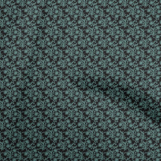 oneOone Georgette Viscose Black Fabric Toile Craft Projects Decor Fabric Printed By The Yard 42 Inch Wide