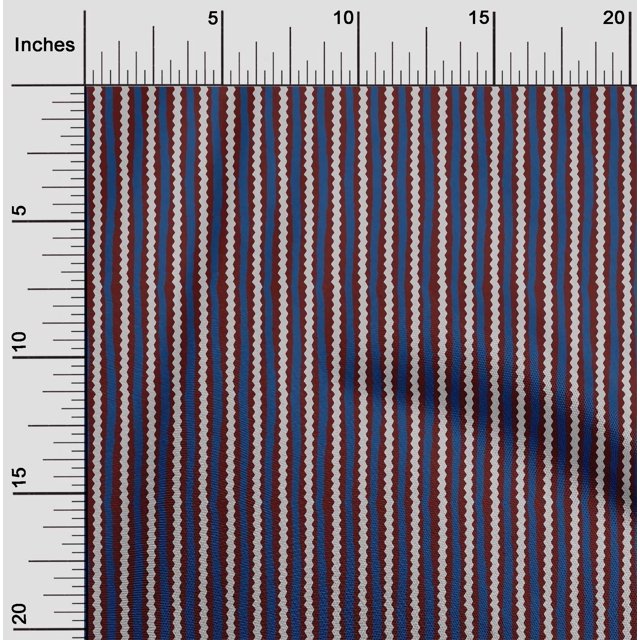 oneOone Cotton Flex Fabric Stripe Block Printed Fabric 1 Yard 40 Inch Wide