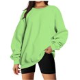 thumbnail image 2 of Jienlioq Femmes Manches Longues Liquidation Mode Femme Manches Longues Col Rond Chandail en Molleton Ample Blouse Unie Hauts Sélection Flash, 2 of 6