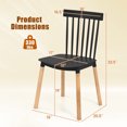 thumbnail image 3 of Gymax Set of 4 Windsor Dining Chairs Dining Chairs w/ Spindle Backs & Curved Seats Blsck, 3 of 9