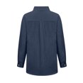 thumbnail image 5 of Chemise à Manches Longues Femme Chemise Unie pour Femmes Blouse Ample à Col en V Tunique Décontractée de Travail à Manches Longues avec Poche Robe à Manches Longues Femme Hauts à Col en V pour Femmes, 5 of 5