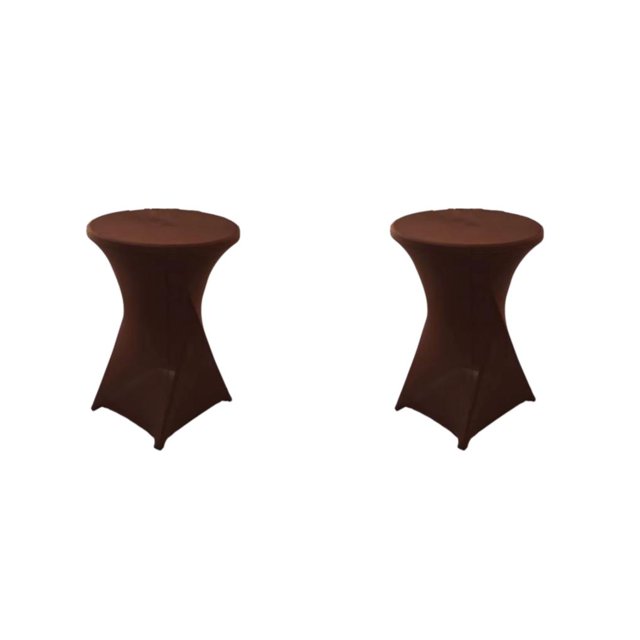 Wweixi Easy Care Stretch Round Tablecloth Stain-resistant And Versatile light brown 2Set