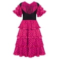 thumbnail image 4 of RUNQHUI Robe de Festival pour Filles Robe Flamenco Espagnole à Franges Jupe Maxi Lyrique à Volants Rose Vif 8, 4 of 6