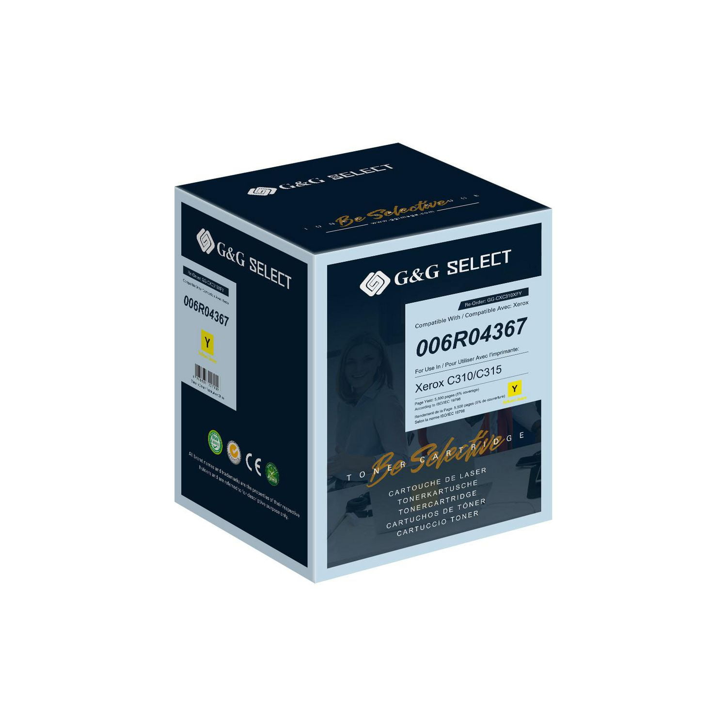 G&G Select Xerox C310/C315 Nouvelle cartouche de toner jaune compatible, 006R04367
