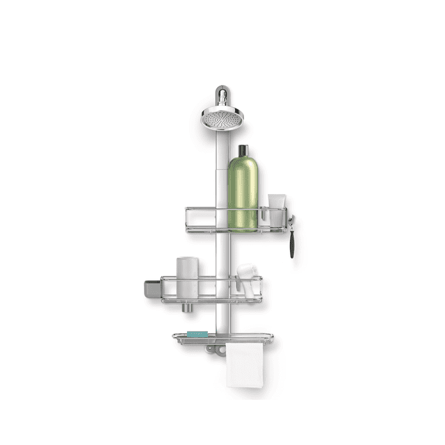 Simplehuman Adjustable and Extendable Shower Caddy, Large, Stainless Steel and Anodized Aluminum