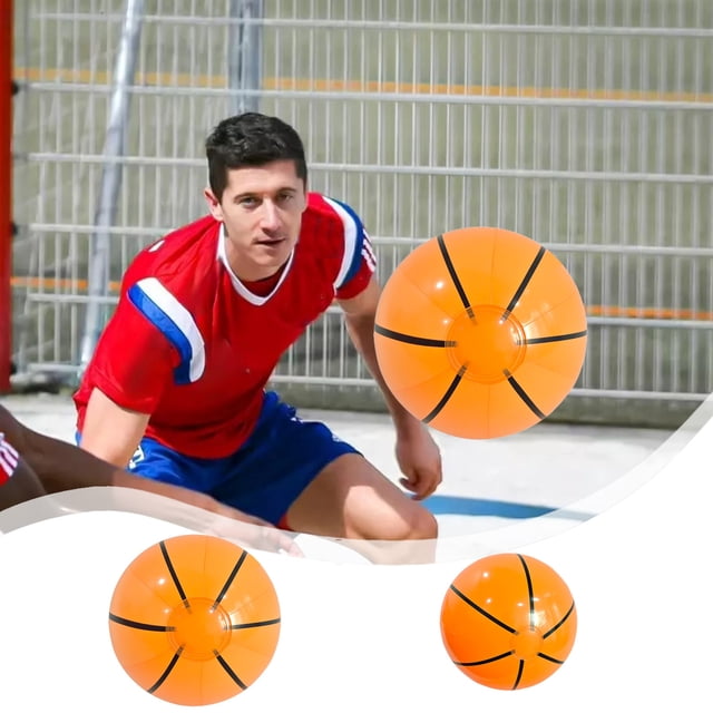 JASKFLY Pvc Beach Ball 2 Pack Inflatable PVC Globe Beach Balls 15.75 Inch for Pool Games and Teaching Aids,Home Decoration|Pvc,Orange