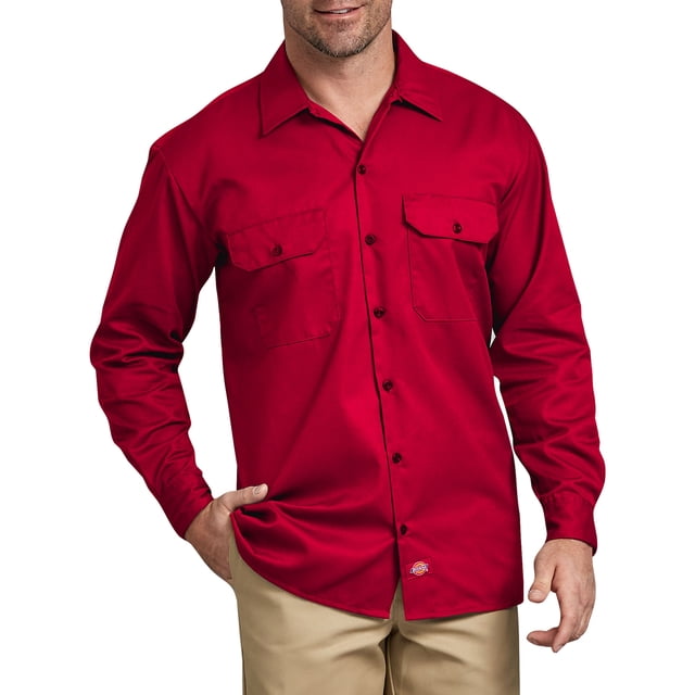 Dickies Chemise de Travail à Manches Longues pour Homme, 3TG, Rouge Anglais