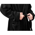 thumbnail image 5 of NY Threads Luxurious Mens Shawl Collar Fleece Bath Robe Spa Robe, Black, XX-Large-3X-Large, 5 of 5