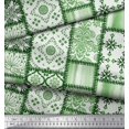 thumbnail image 3 of Soimoi polyester Crepe Fabric Paisley,Mandala & Quatrefoil Patchwork Fabric Prints By Yard 42 Inch Wide, 3 of 3