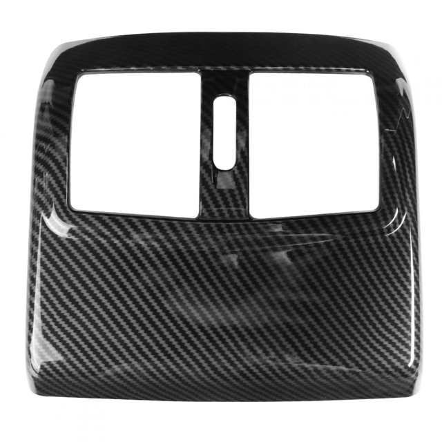 Rear Row AC Outlet Cover, Carbon Fiber Style Armrest Air Vent Trim ABS Plastic Dustproof For Car