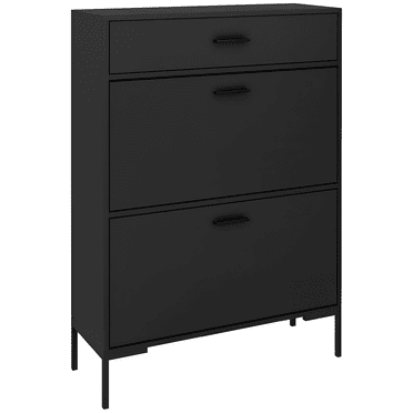 HOMCOM Armoire de Rangement pour Chaussures Organisateur de Chaussures Moderne avec Portes Rabattables