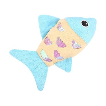 TopLLC Jouet pour Animaux, Jouet pour Chat Menthe, Poisson en Peluche avec Anneau, Jouet Préféré des Chats