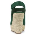 thumbnail image 3 of BLISSFUL STEP Chaussures pour Femmes Espadrilles à Plateforme Compensée à Bout Ouvert Sandales Slingback Vert Émeraude 8, 3 of 6