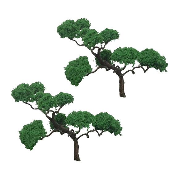 Milaget 2Pcs Mini Model Miniature Trees DIY Crafts for Making Station Model 12cm