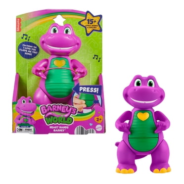 Figurine jouet Barney Mains en cur Le Monde de Barney de Fisher-Price avec musique et lumières pour enfants