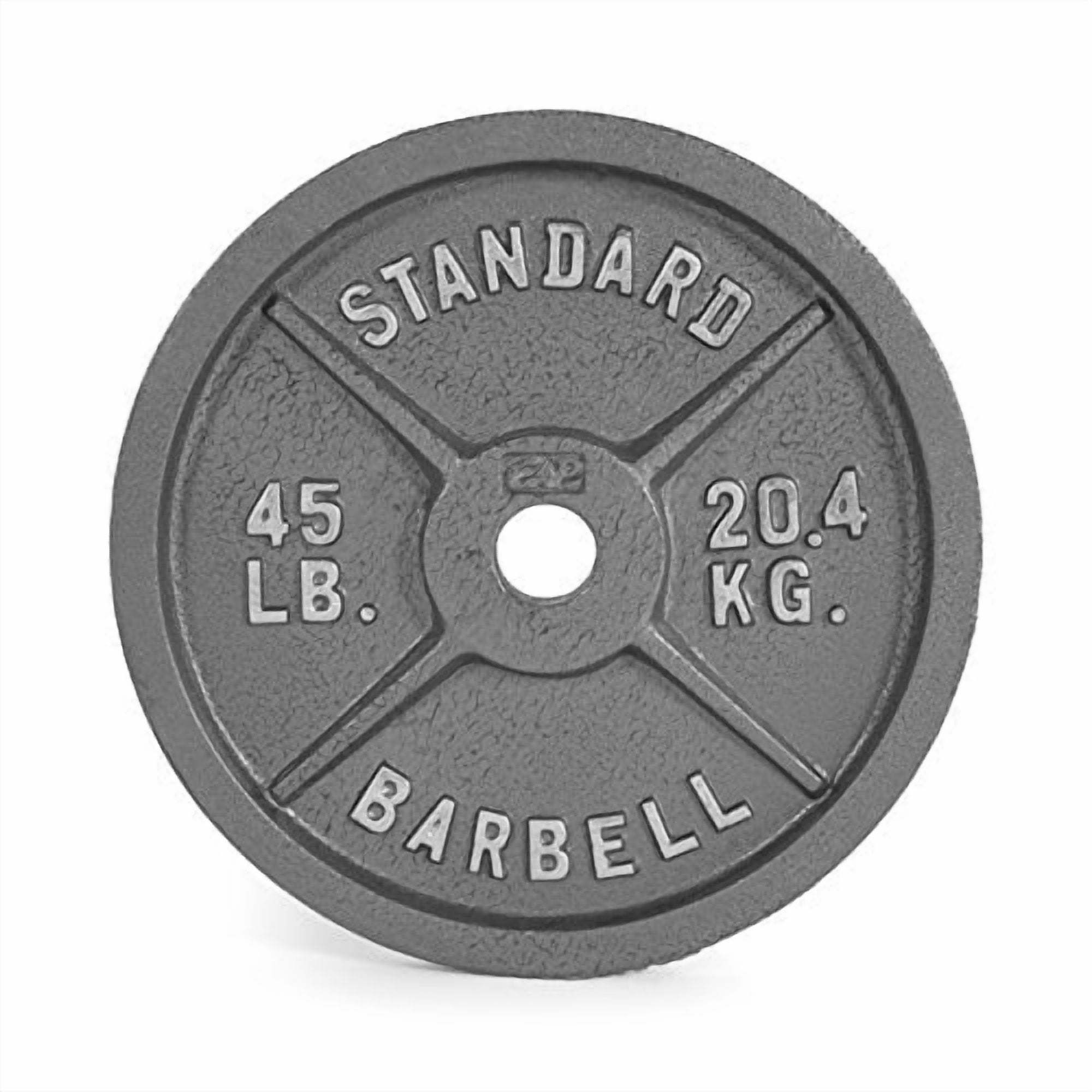 CAP Barbell 2-Inch Olympic Cast Iron Weight Plate, Grey, 45 lb