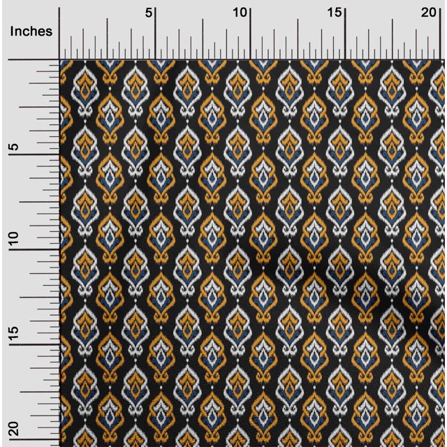 oneOone Polyester Lycra Fabric Damask Ikat Decor Fabric Printed BTY 56 Inch Wide