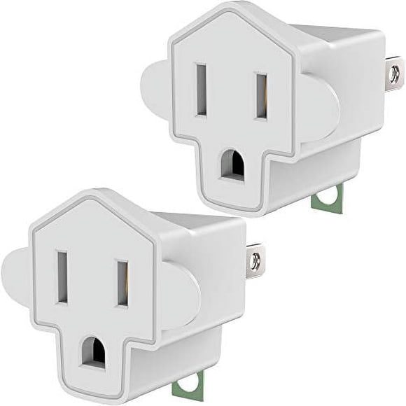 ETL Listed 3 Prong to 2 Prong Adapter, JACKYLED Polarized Grounding Converter 3-Prong Adapter Converter Fireproof Material 200? Resistant Heavy Duty for Wall Outlets, Electrical, Household, 2 Pack