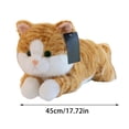 thumbnail image 2 of Binwennn Weighted Cat Stuffed Animal Realistic Stuffed Cat Toy Throw Pillow Gray Weighted Stuffed Animals For Kids And Adults, 2 of 3
