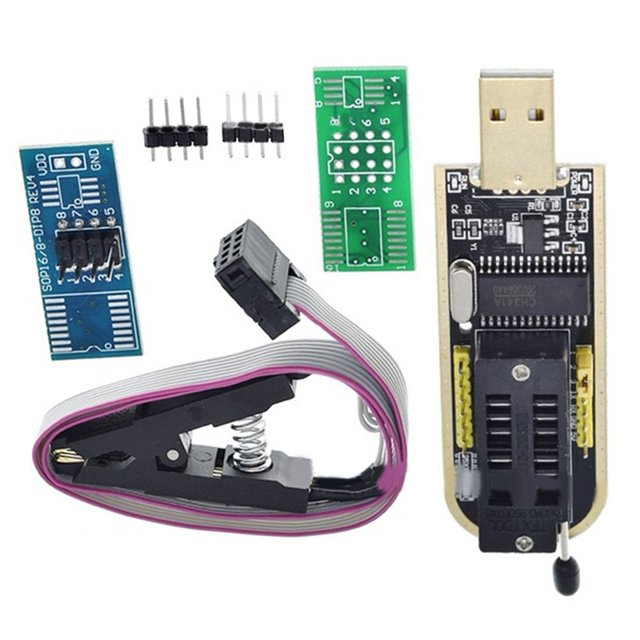 Rooha Programmateur Eeprom pour Programmation Eeprom Sauvegarde Efface Programmation Matériau en Métal,Ch341 + Sop8