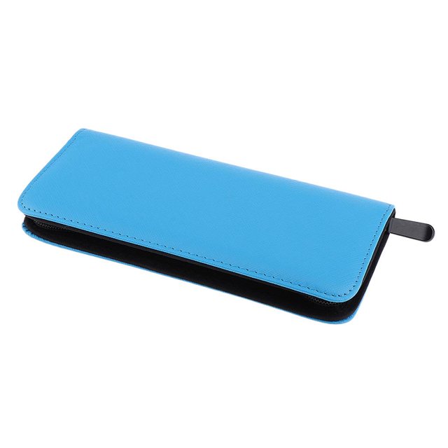PU Hair Scissors Bag Pet Hairdressing Tool Pouch Case Blue